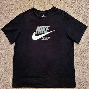 Rare Nike Detroit T-Shirt XL Black Unisex Short Sleeve Graphic